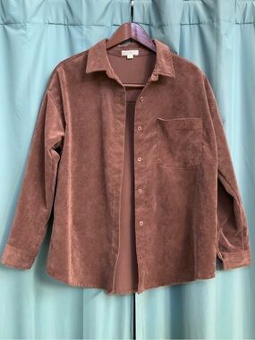 Ultra Flirt Suede-Look (oversized fit) Shirt Jacket in Chestnut